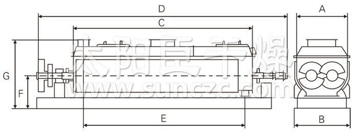 空心槳葉干燥機結(jié)構(gòu)示意圖 空心槳葉干燥機結(jié)構(gòu)示意圖